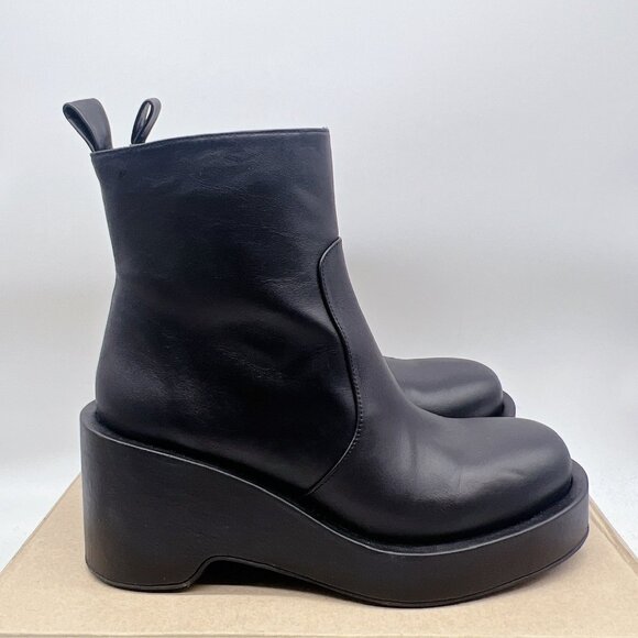 Paloma Barcelo Zuri Black Leather Platform Ankle Boots Size EU 40 US 10 $445 - Picture 2 of 12